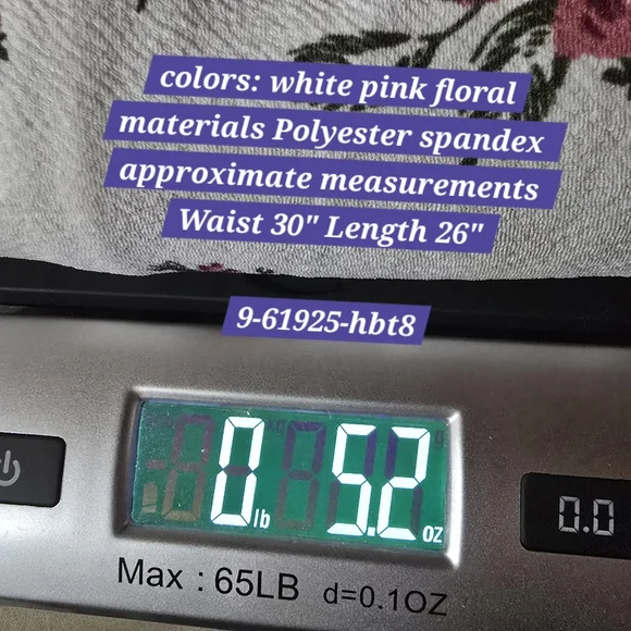 No Comment Size Large White Floral Print High Waist Pull-On Bodycon Skirt - Picture 7 of 7